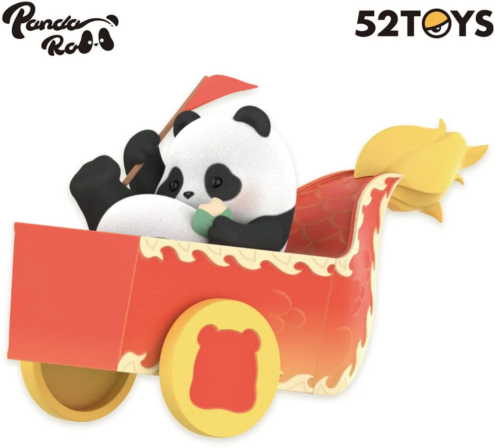 Panda Roll Blind Box Figures Dragon Boat Racing 10 cm - 1 Unidade Aleatória